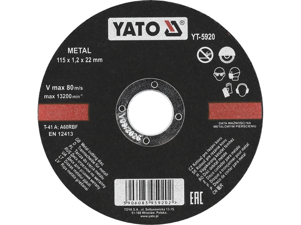 قرص قطع معدني YT-5920 115X1.2X22 MM