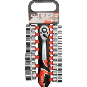 مجموعة مقابس 1/2" 19 قطعة YT-38681