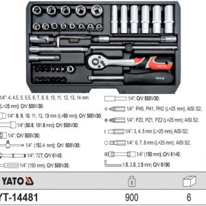 مجموعة مقابس 1/4" 42 قطعة YT-14481